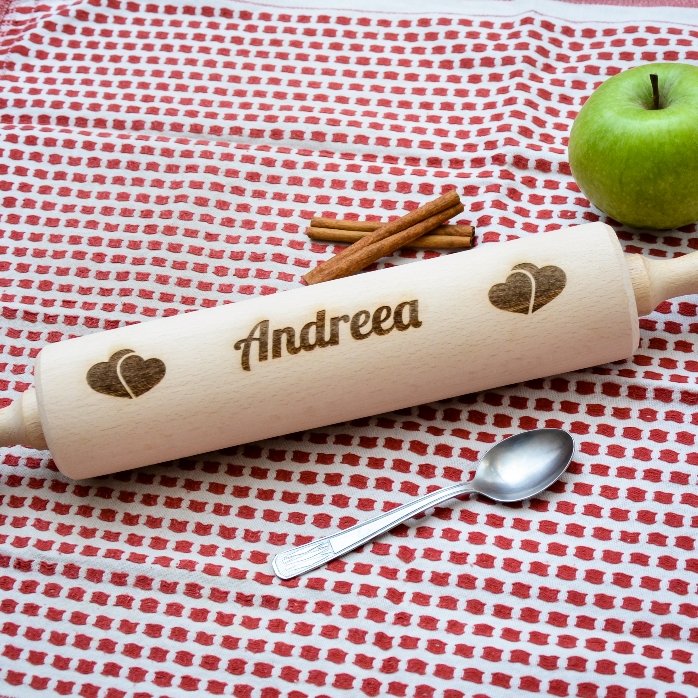 Houten draaiboutje, gepersonaliseerd met de liefdesnaam