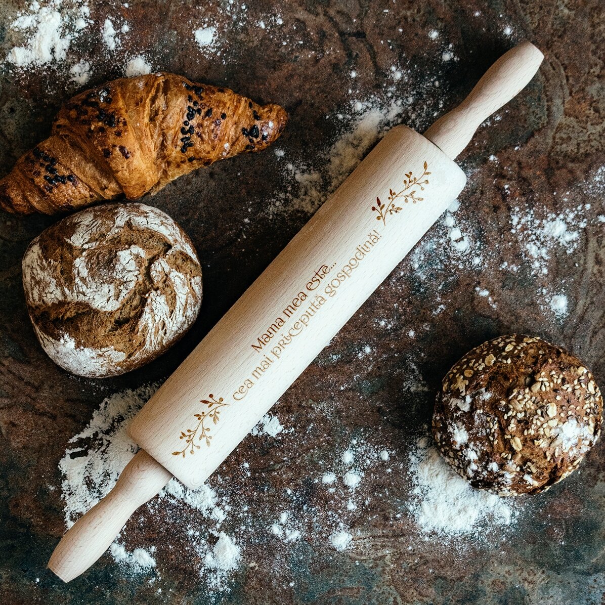 Personalised wooden rolling pin - Gospodina