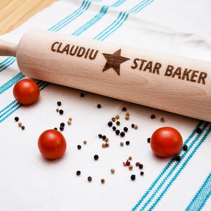 Personalised wooden rolling pin - Star Baker