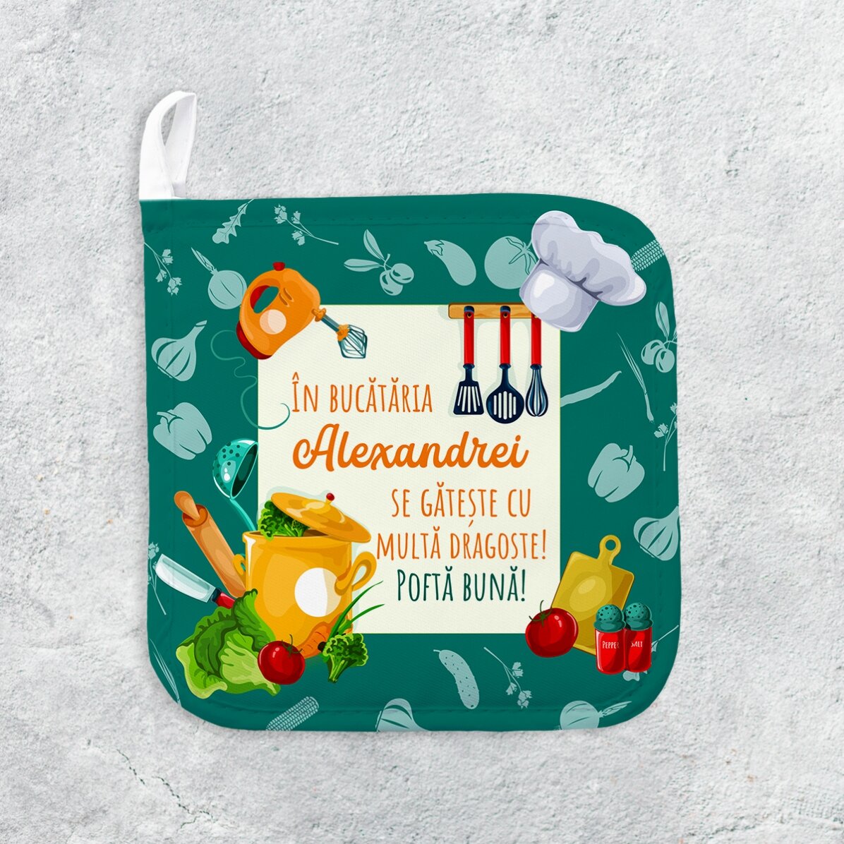 Gepersonaliseerde onderzetter voor hete pannen met tekst - In de keuken