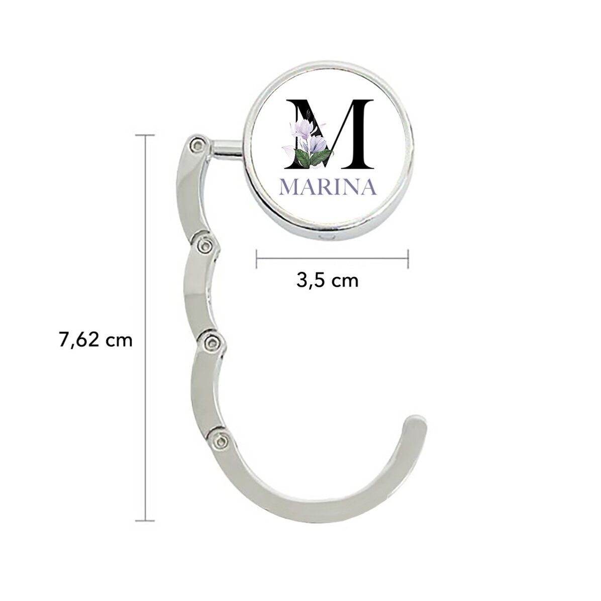 Personalised bag holder for table with name and initial - Floral