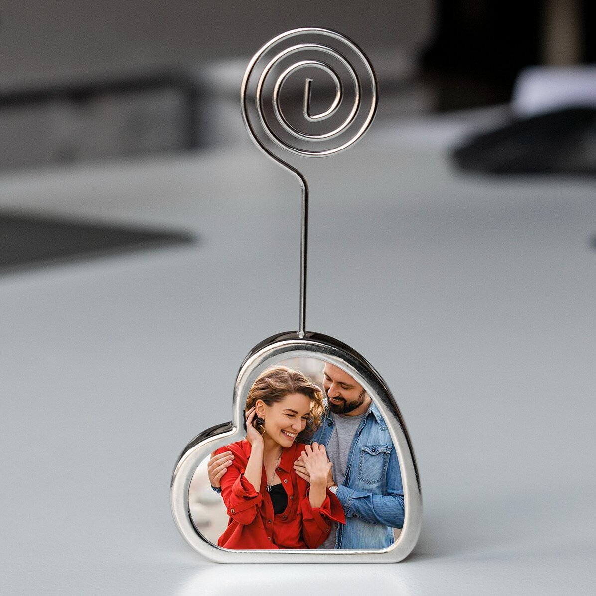 Personalised message holder with two photos