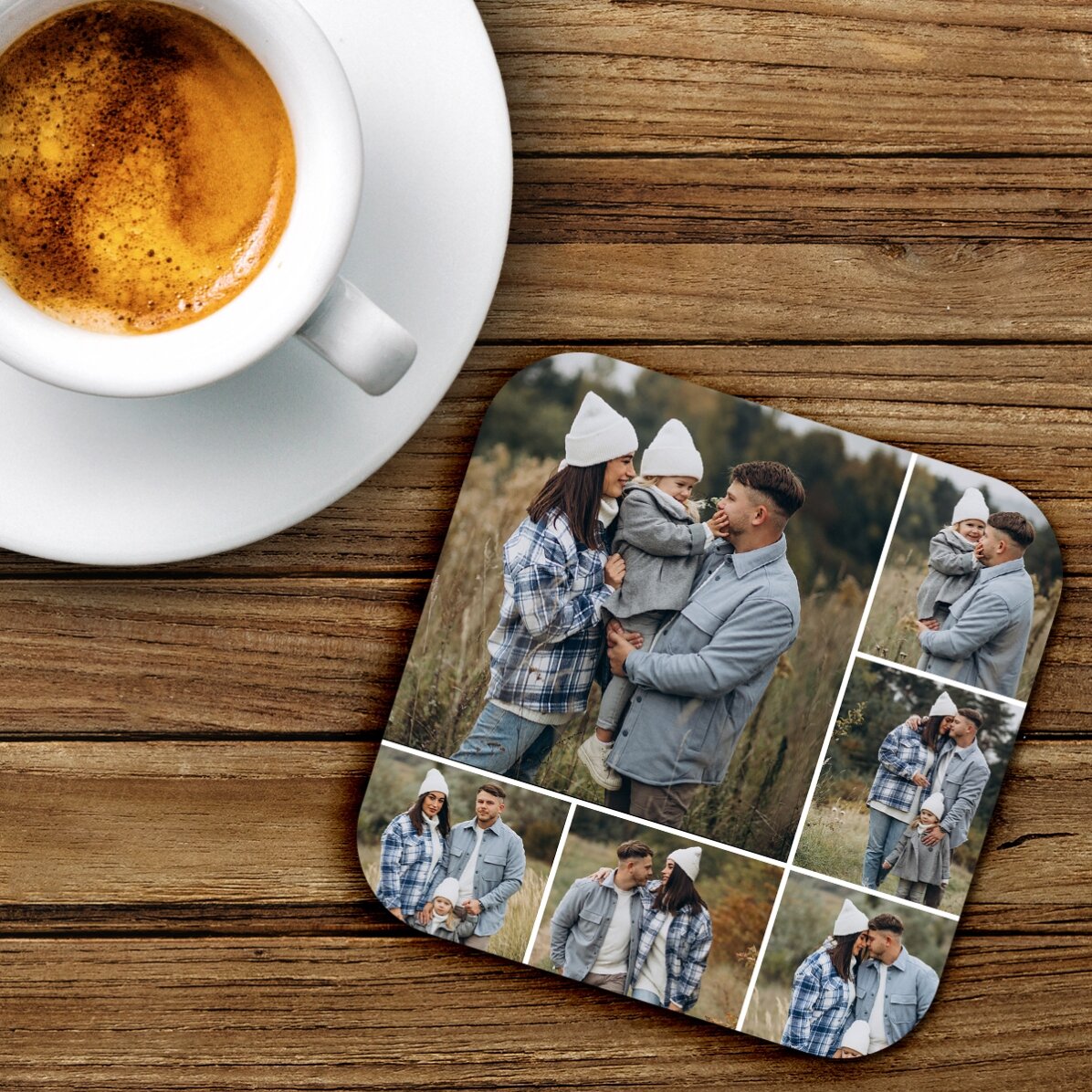 Gepersonaliseerde onderzetter met 6 foto’s