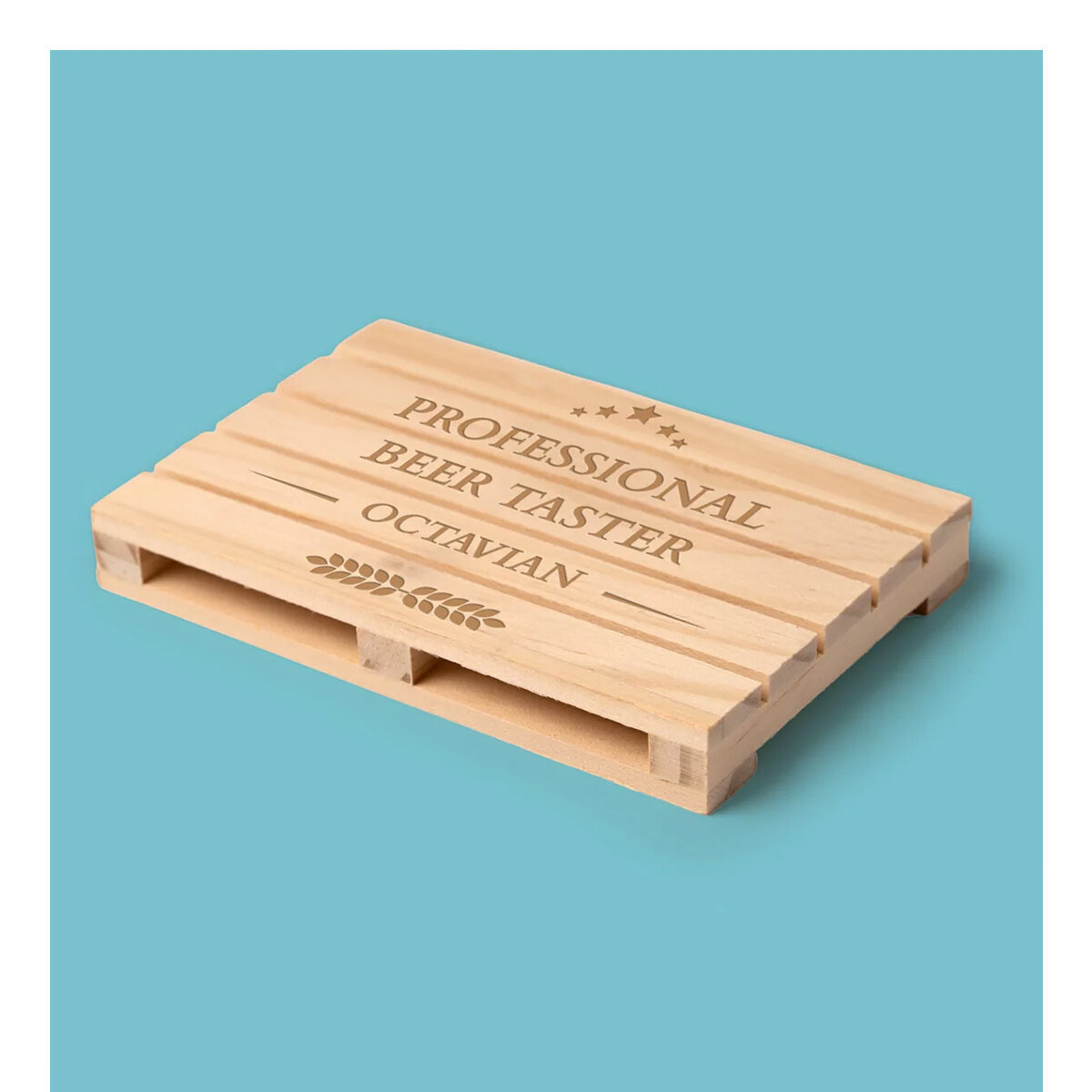 Houten onderzetters in de vorm van een pallet