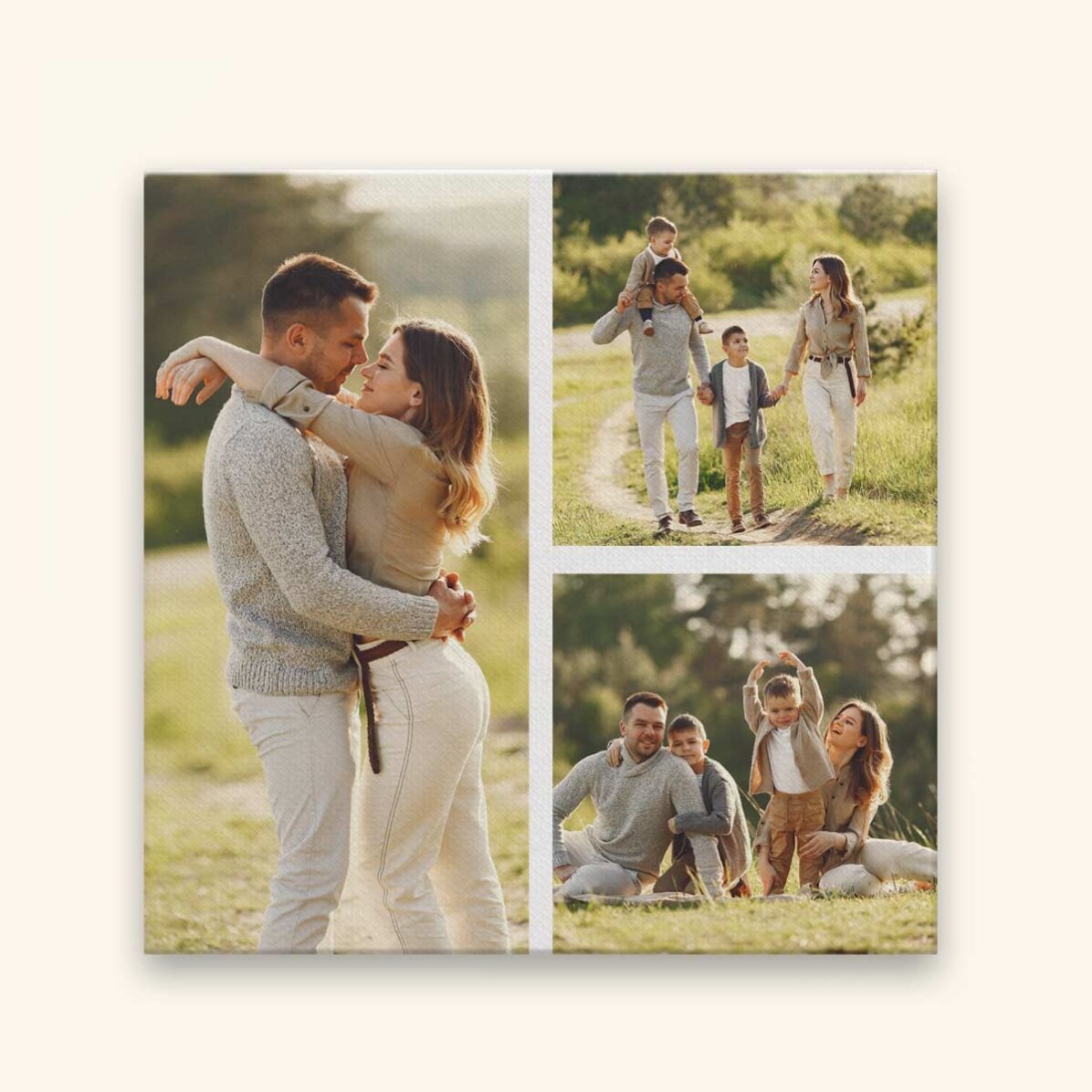 Personalised canvas painting with 3 photos