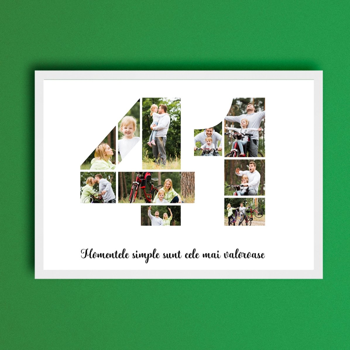 Personalised landscape canvas with 10 photos, model number 41, and text message