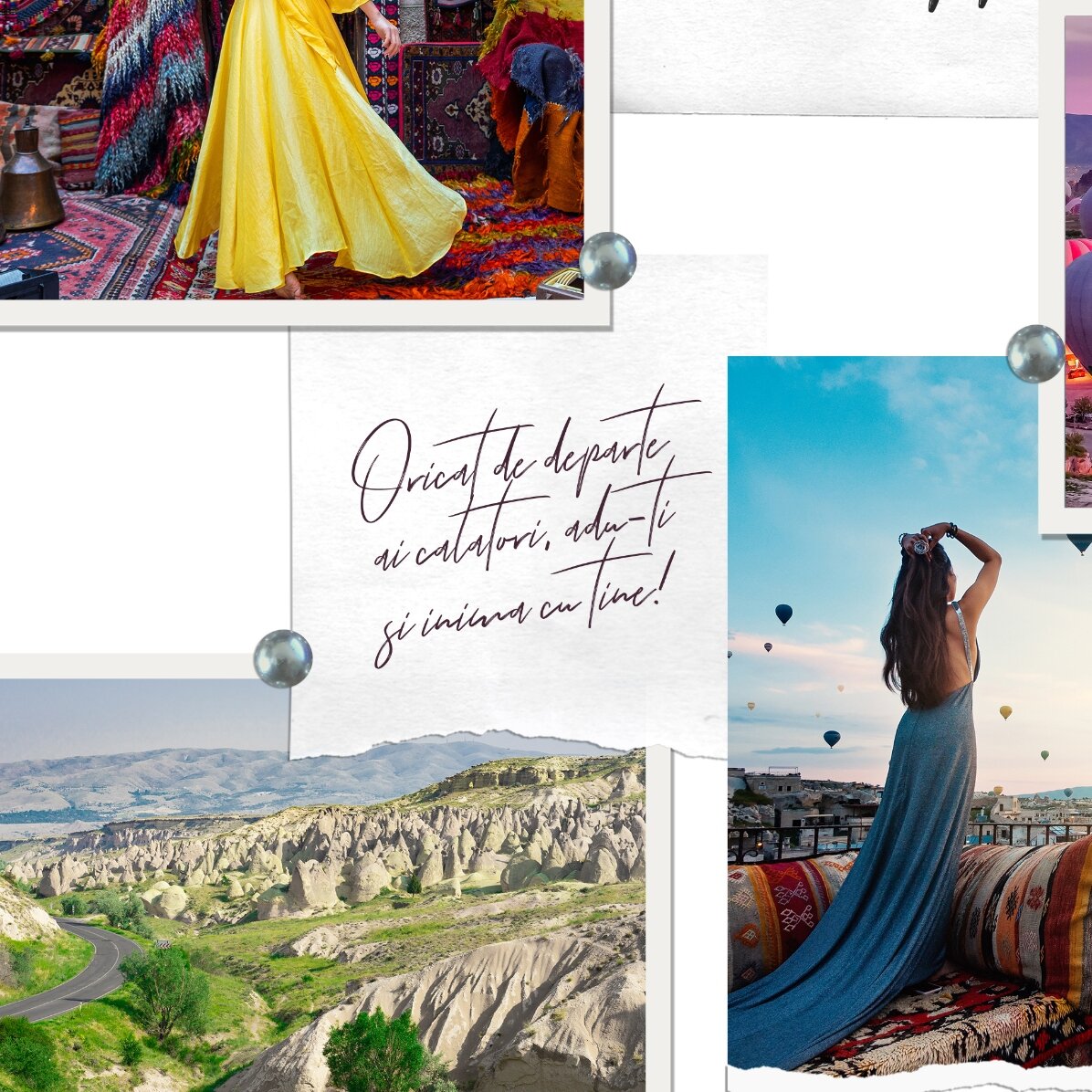 Gepersonaliseerd landschapsschilderij met 6 foto’s en tekst - Jouw vakantie