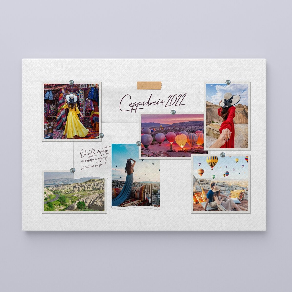 Gepersonaliseerd landschapsschilderij met 6 foto’s en tekst - Jouw vakantie