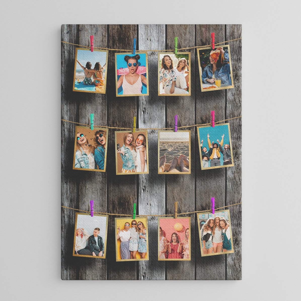 Gepersonaliseerd schilderij met 12 foto’s om in te lijsten