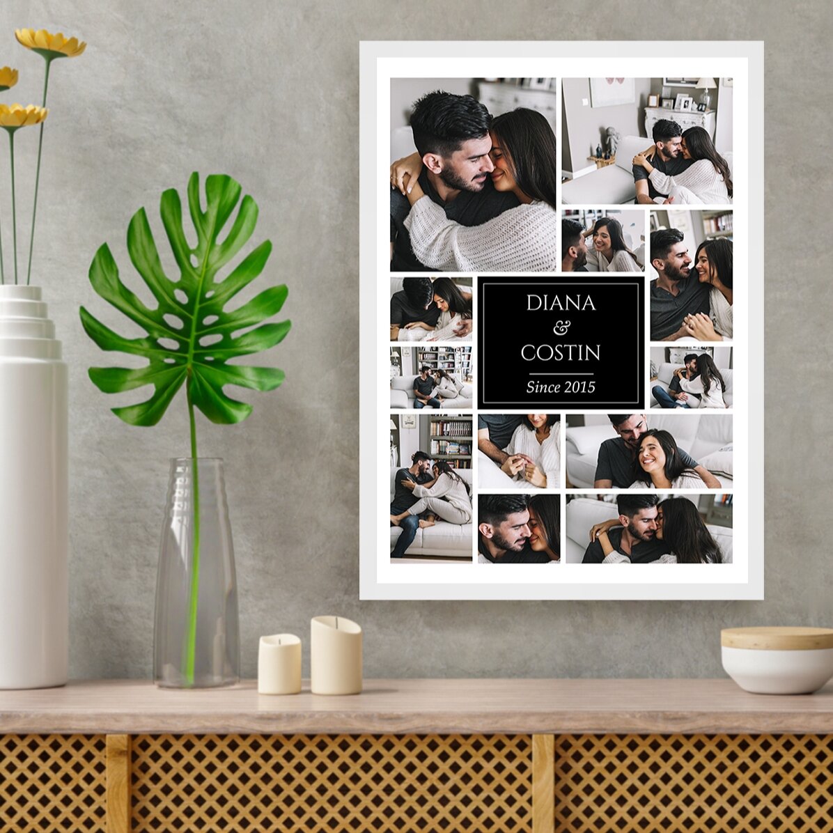 Gepersonaliseerd schilderij met 12 foto