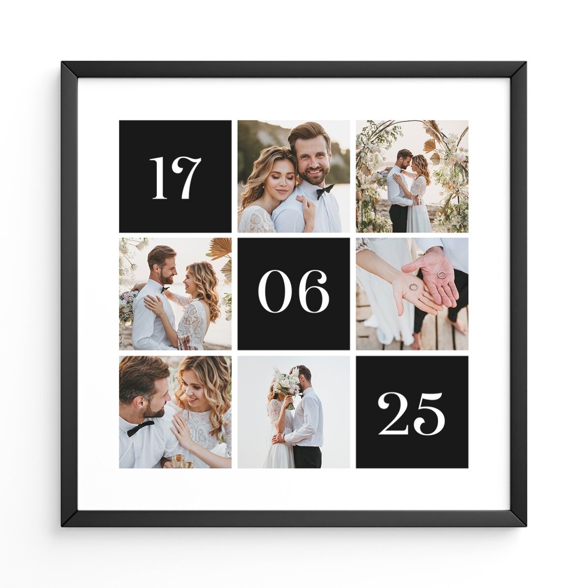 Personalised canvas with 6 photos and date
