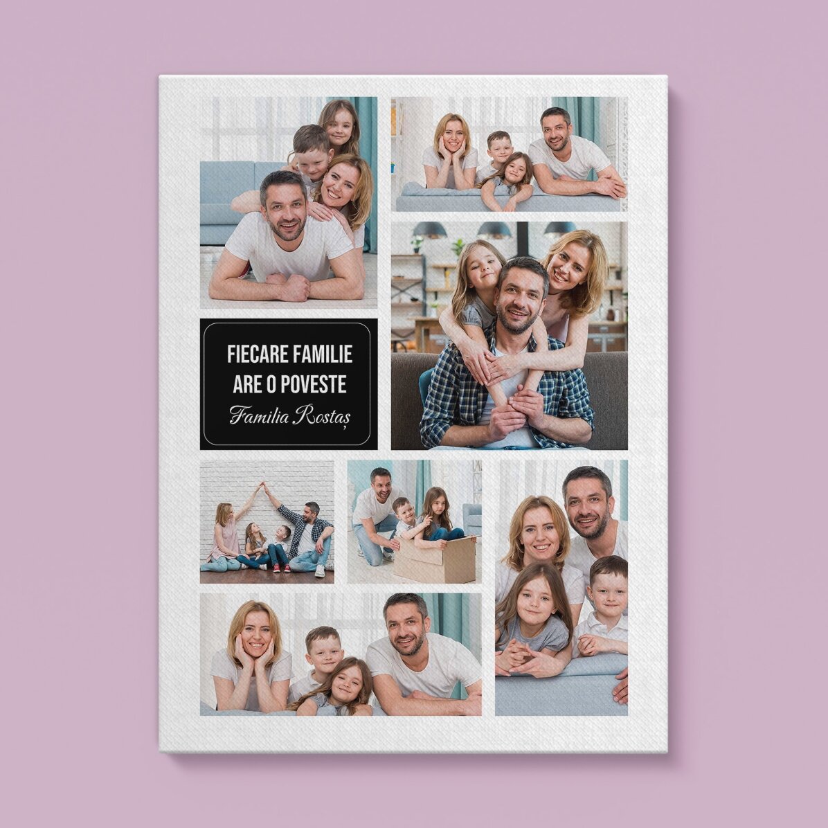 Gepersonaliseerd schilderij met 7 familiefoto’s