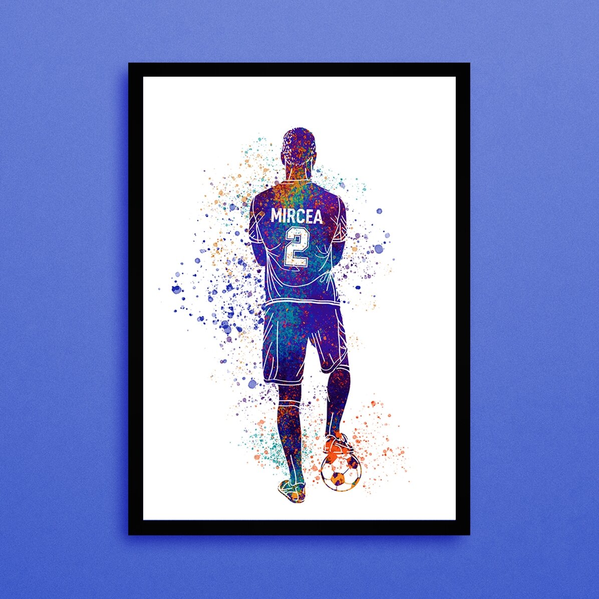Personalised board with your name and player number - Football