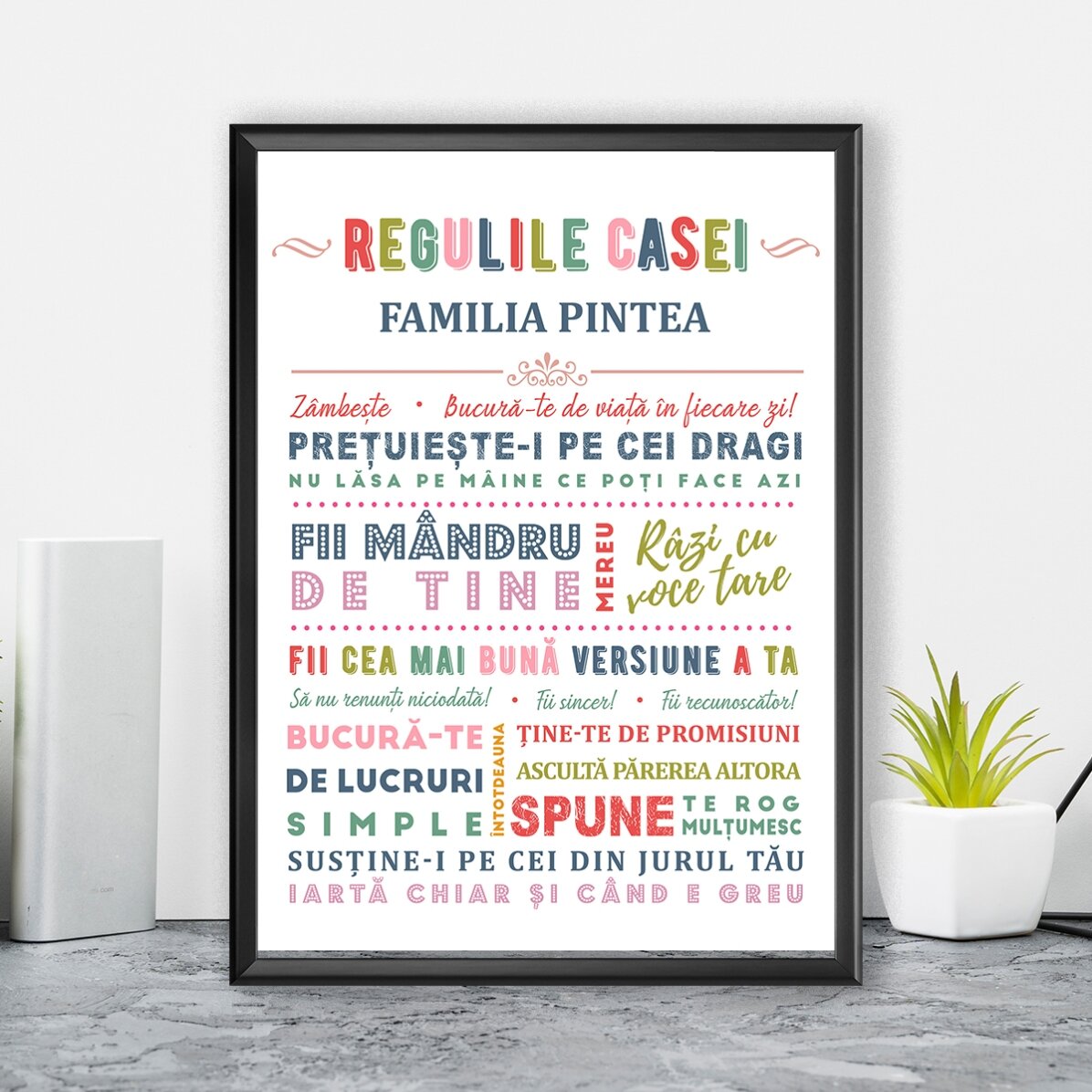 Gepersonaliseerd schilderij met tekst - Huisregels