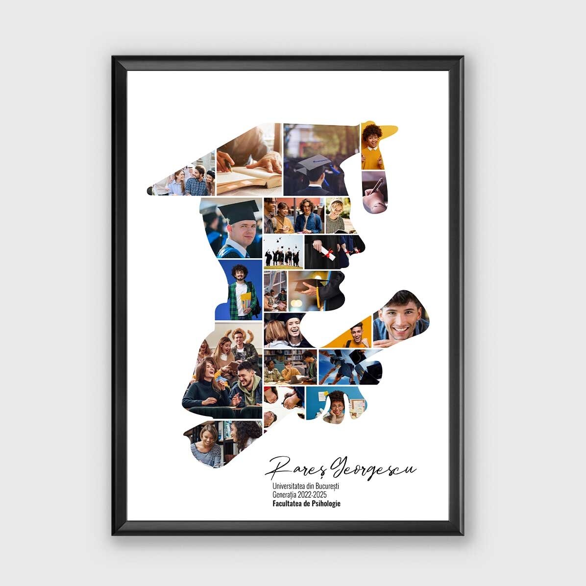 Personalised canvas with text and 22 photos for graduation - El