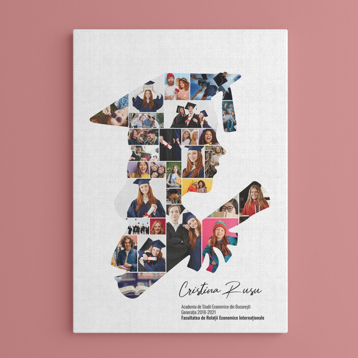 Personalised canvas with text and 29 photos for graduation - Ea