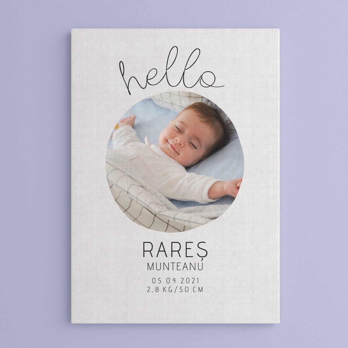Gepersonaliseerd schilderij met tekst en een foto - Hello to you
