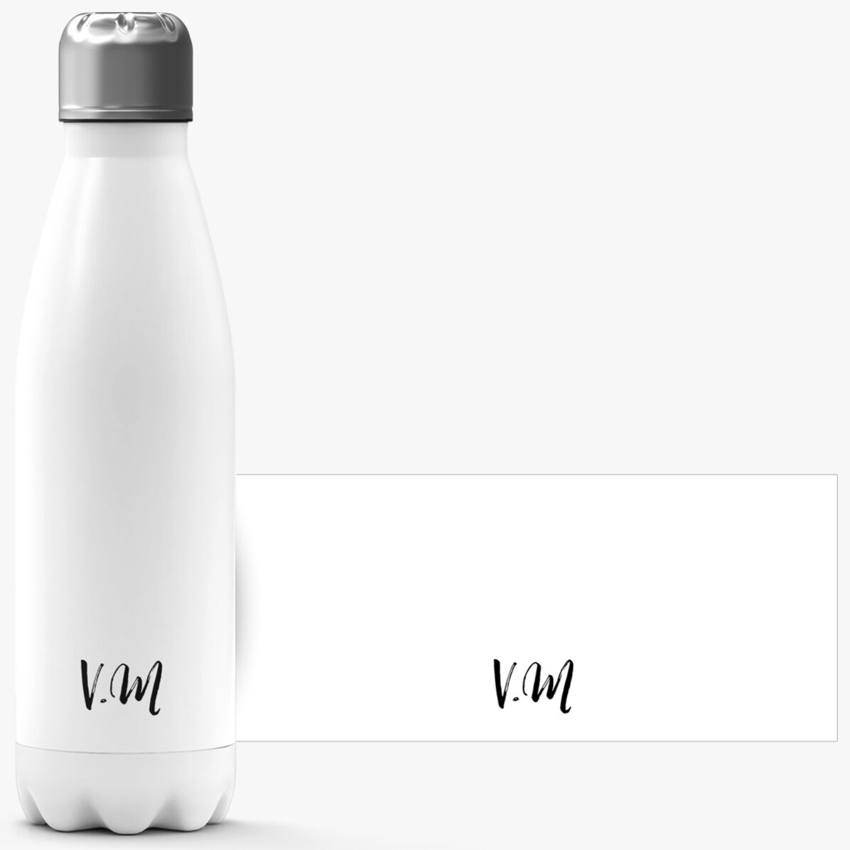 Gepersonaliseerde thermosfles met witte bodem en initialen