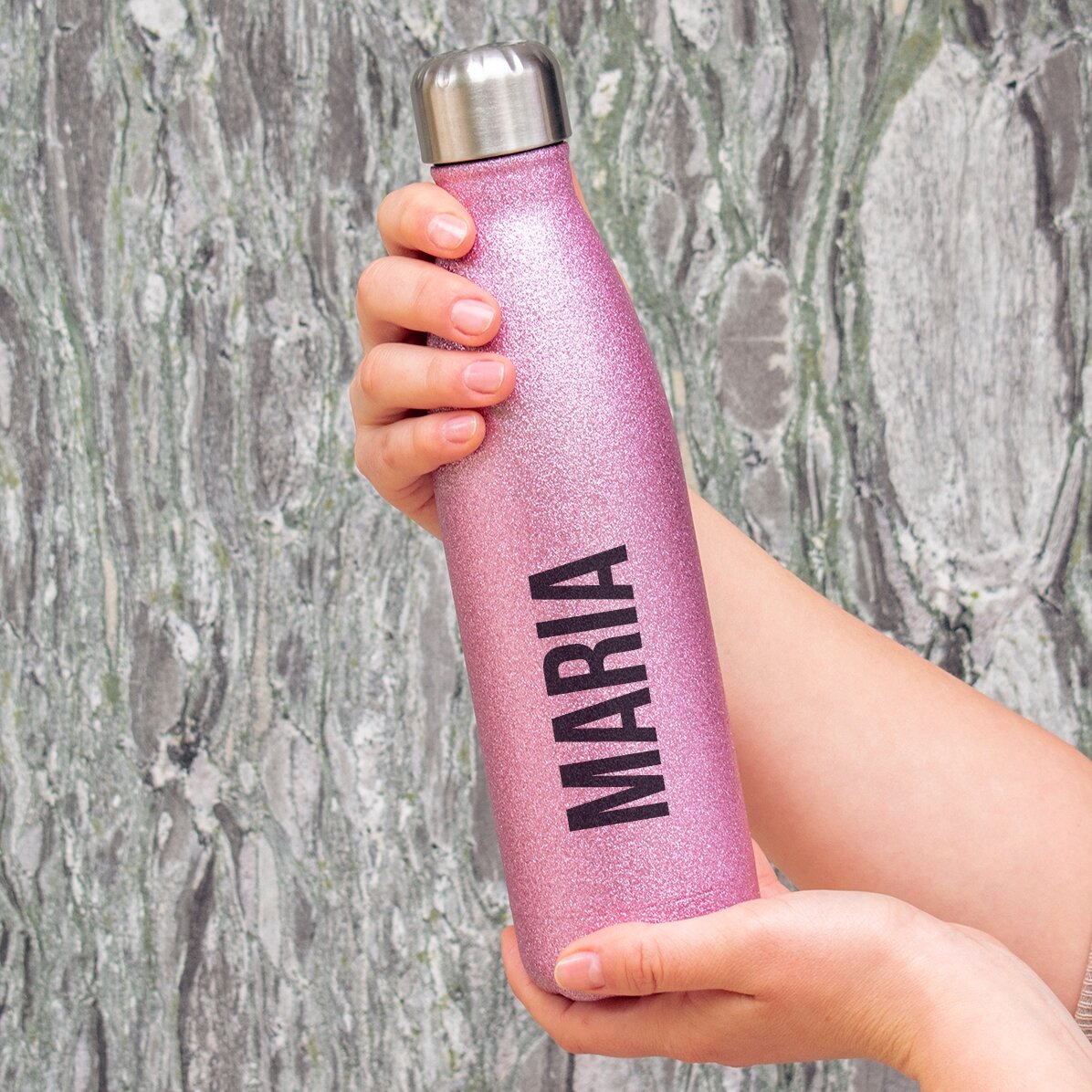 Personalised glitter thermos with name