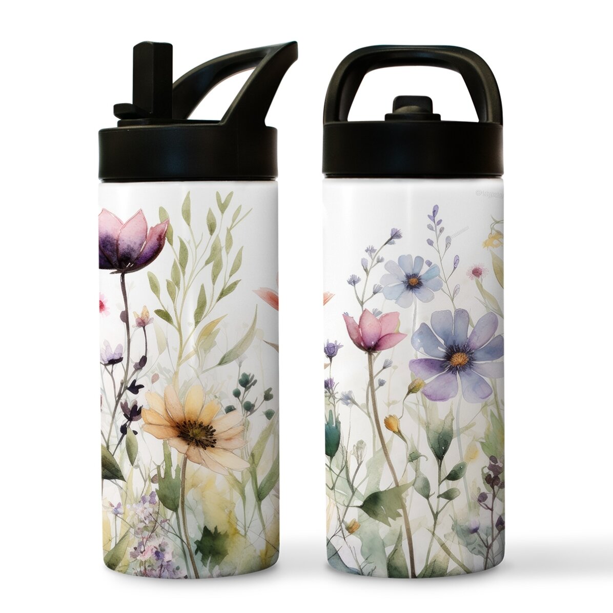 Thermosfles met handvat en rietje - Floral-collectie
