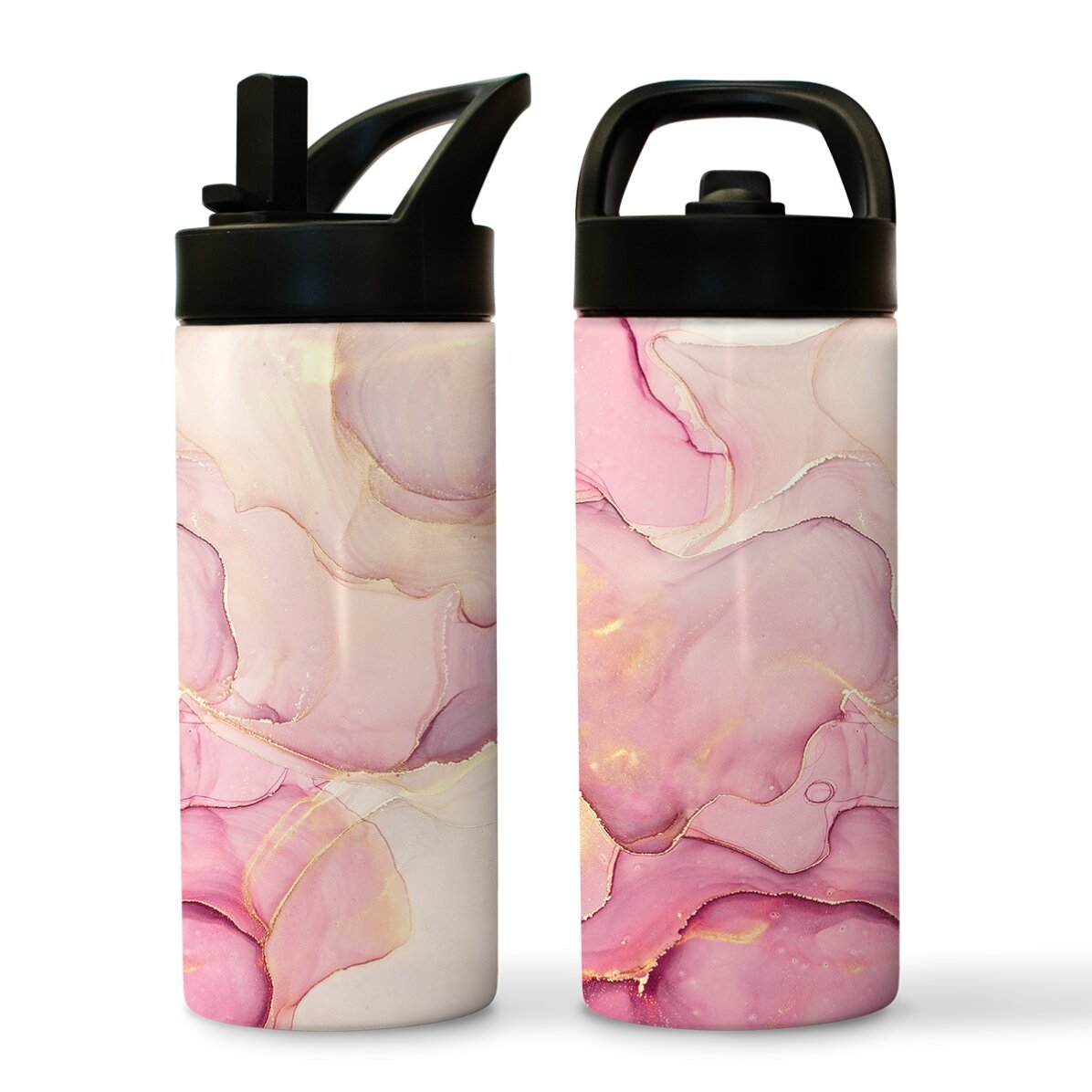 Thermosfles met handvat en rietje - Marble-collectie