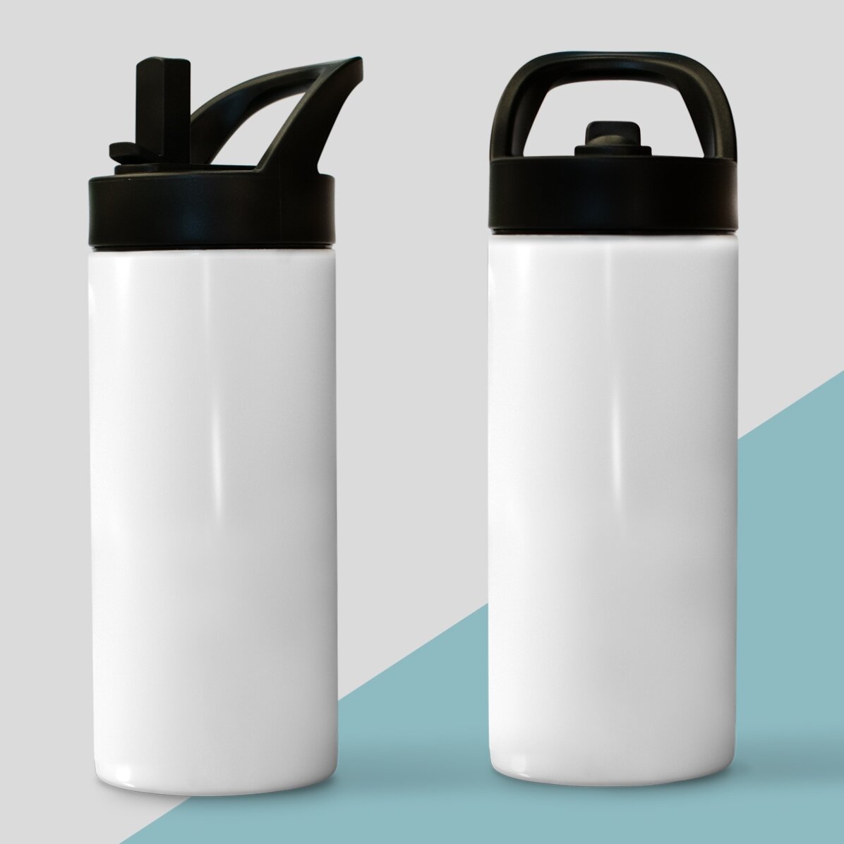 Thermosfles met handvat en rietje, gepersonaliseerd met jouw ontwerp