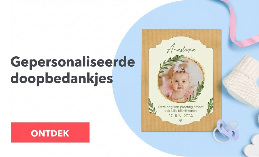 Gepersonaliseerde doopbedankjes