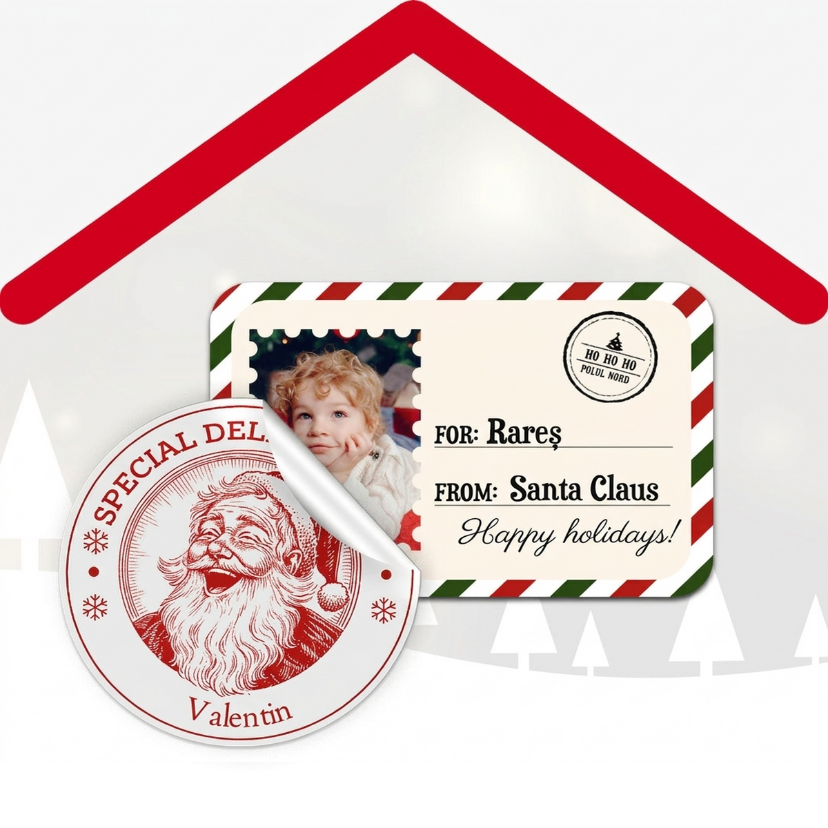 Stickers, gepersonaliseerde zelfklevende etiketten voor Kerstmis