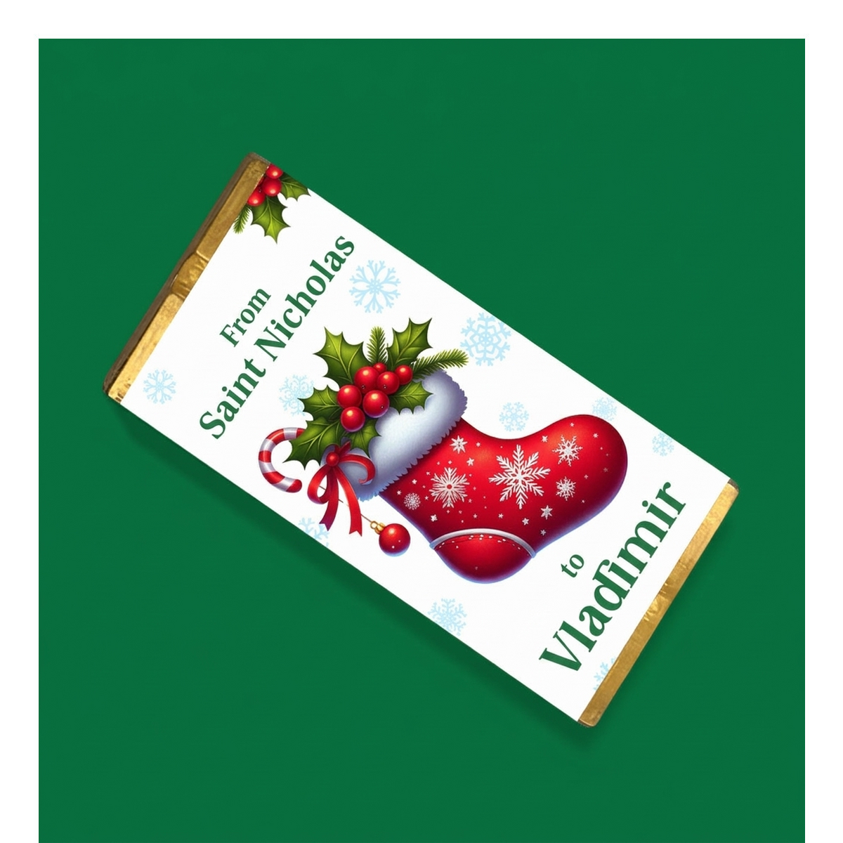 Gepersonaliseerde mini-chocoladereep van Sinterklaas