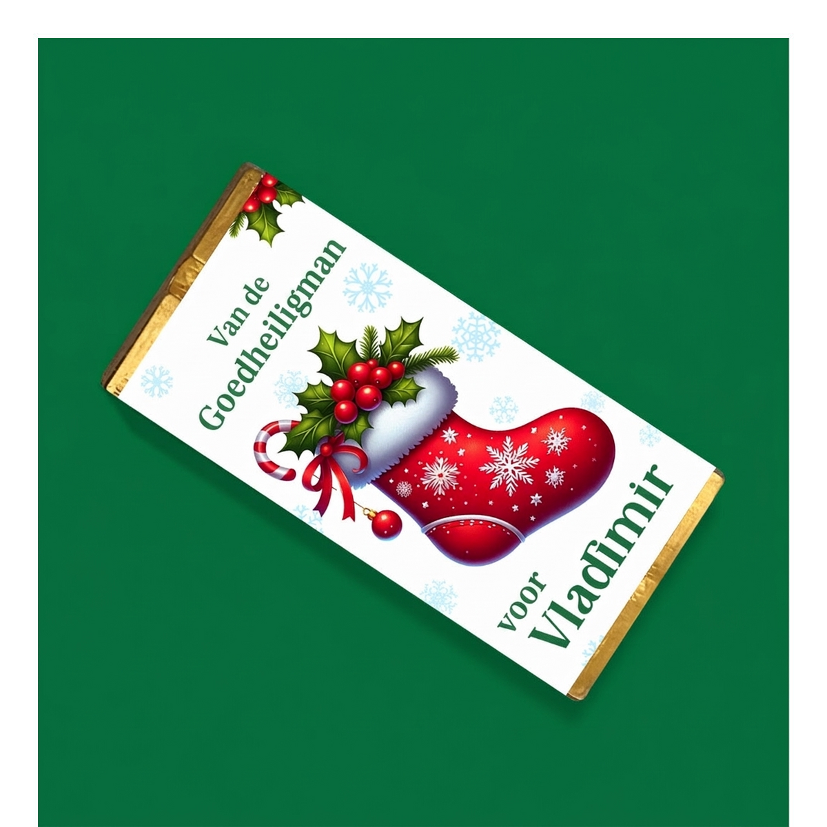 Gepersonaliseerde mini-chocoladereep voor Sinterklaas