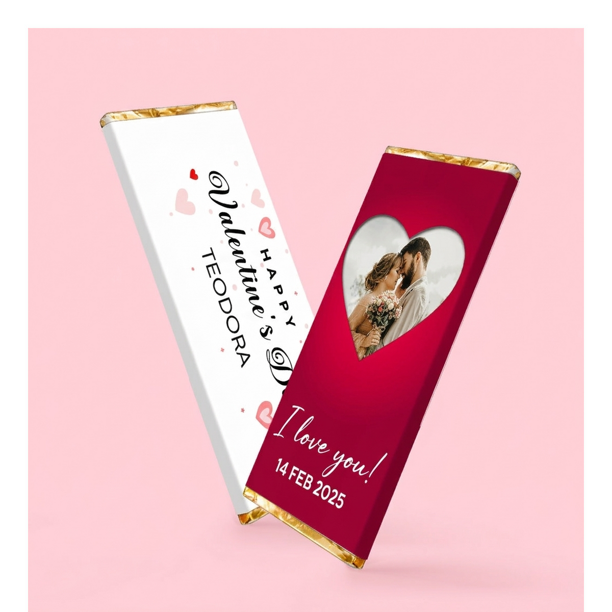 Mini-chocoladetabletten voor Valentijnsdag