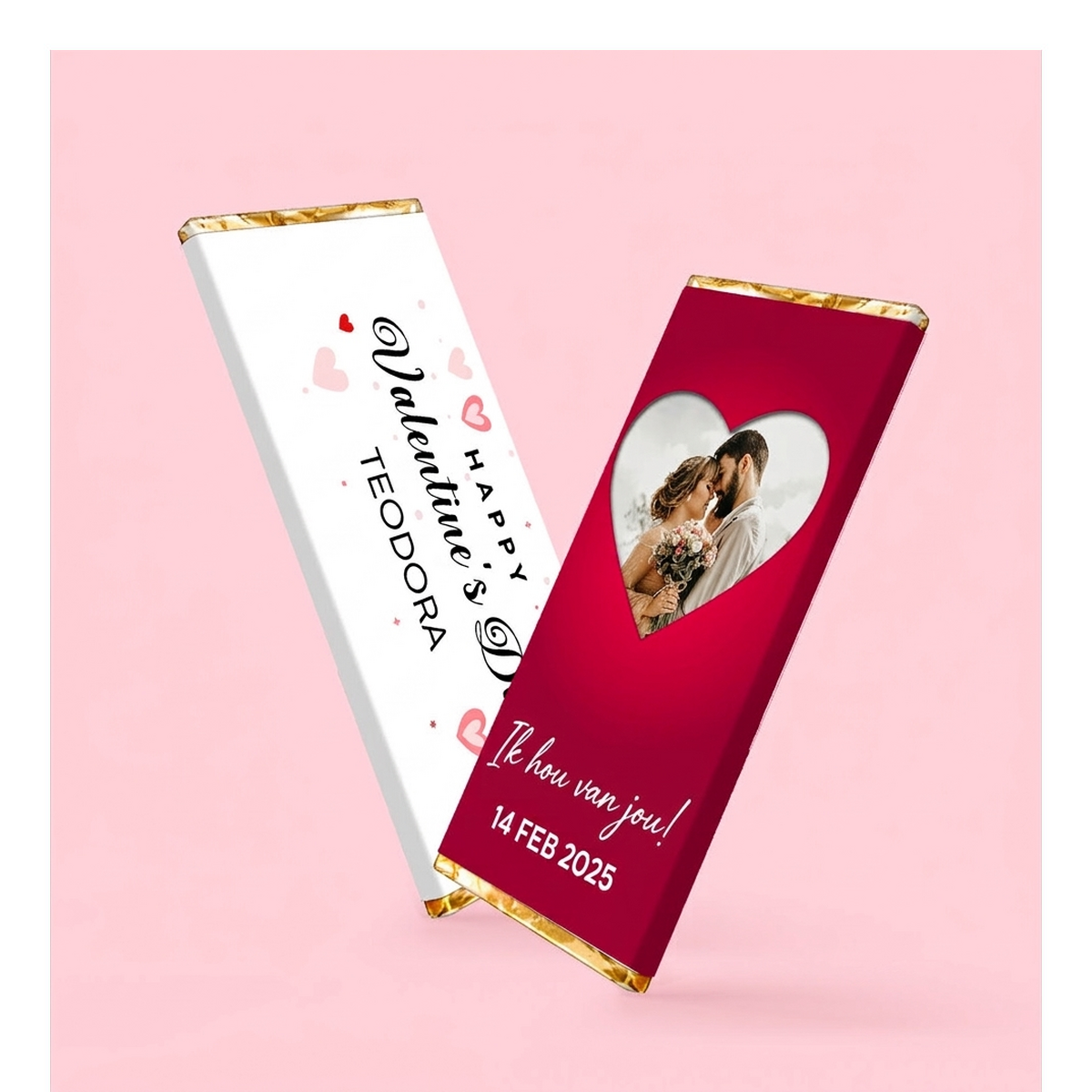 Mini-chocoladerepen voor Valentijnsdag