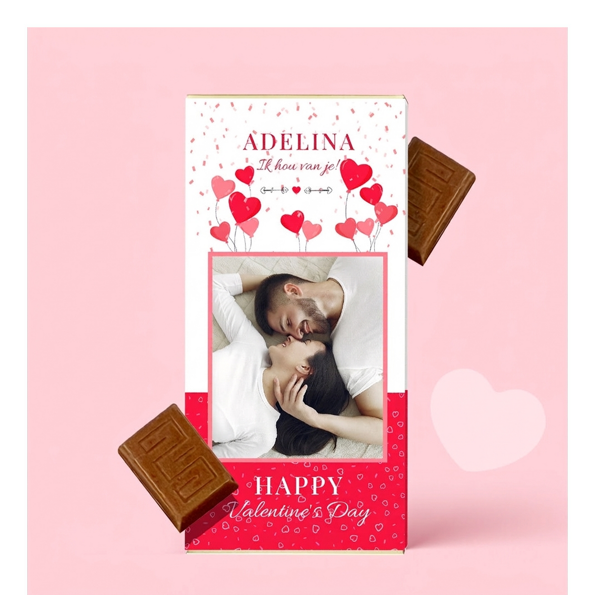 Gepersonaliseerde chocolade voor Valentijnsdag