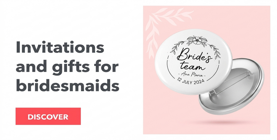 Uitnodigingen en cadeautjes voor bruidsmeisjes