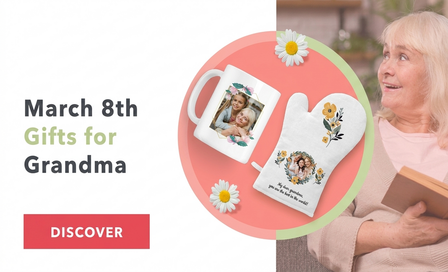 Gepersonaliseerde cadeaus voor 8 maart voor oma