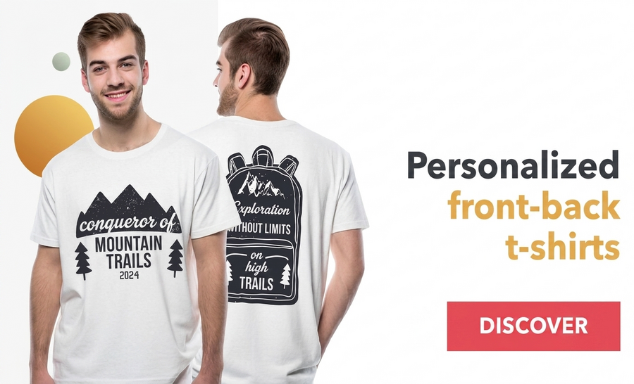 Gepersonaliseerde T-shirts: voor- en achterkant (voor / achter)