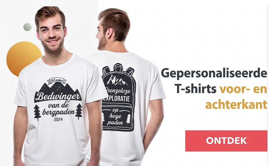 Gepersonaliseerde T-shirts: voor- en achterkant