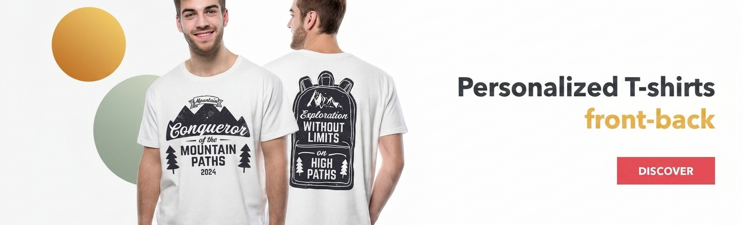 Gepersonaliseerde T-shirts: voor- en achterkant (voor / achter)