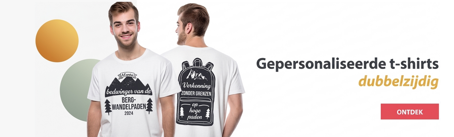 Gepersonaliseerde T-shirts: voor- en achterkant