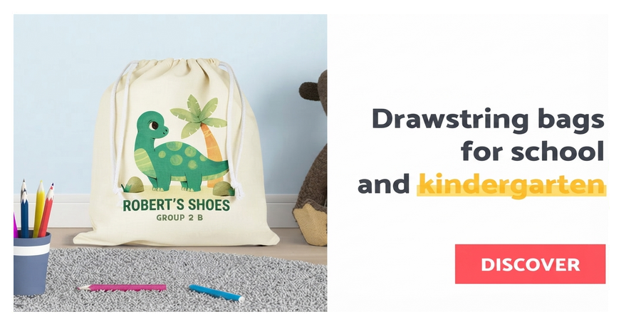 Gepersonaliseerde tasjes voor school en de kleuterschool