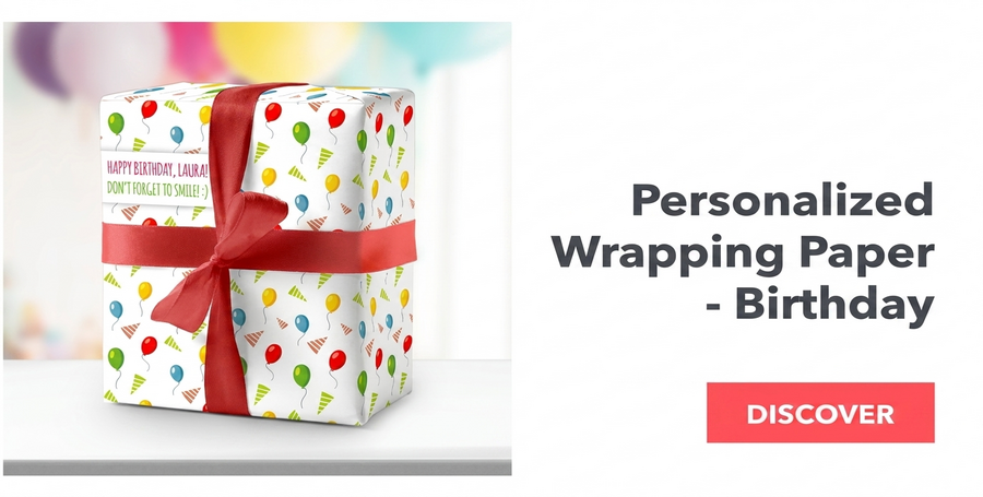 Gepersonaliseerd inpakpapier - verjaardag