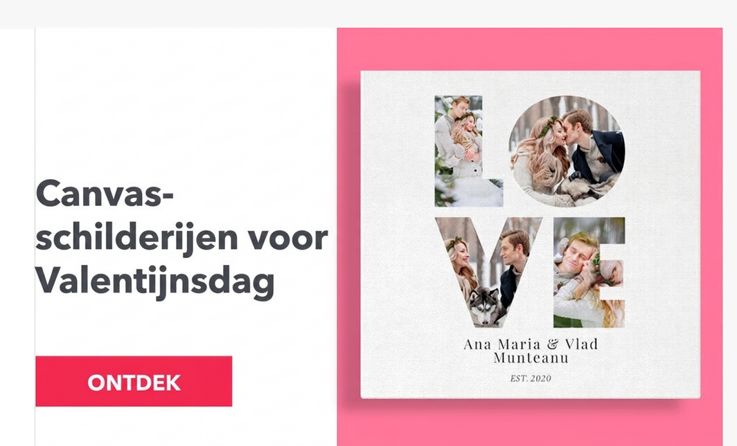 Canvas schilderijen voor Valentijnsdag