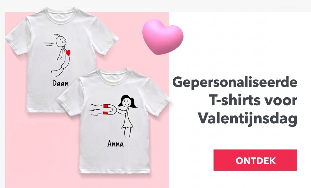T-shirts voor Valentijnsdag