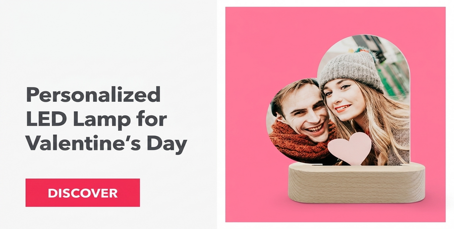 Gepersonaliseerde LED-nachtlamp voor Valentijnsdag