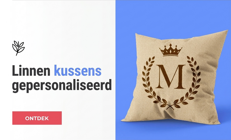 Gepersonaliseerde kussens met linnen textuur