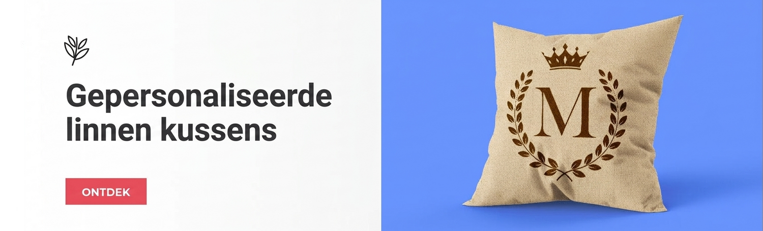 Gepersonaliseerde kussens met linnen textuur