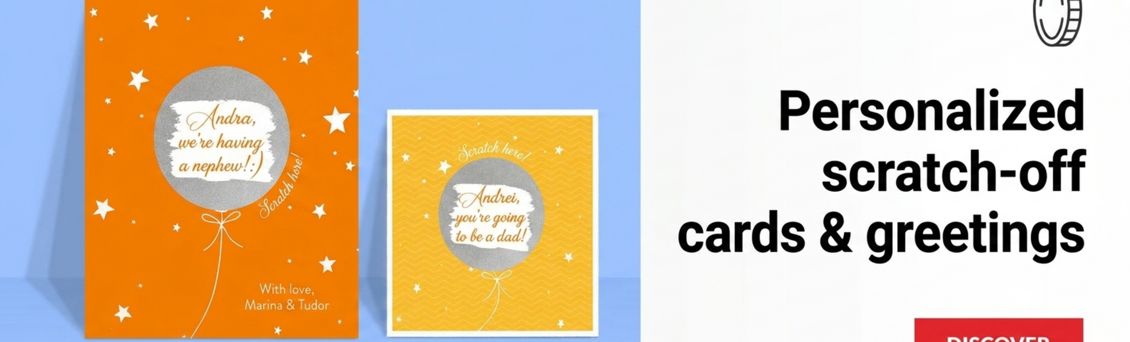 Gefeliciteerkaarten en gepersonaliseerde kraskaarten