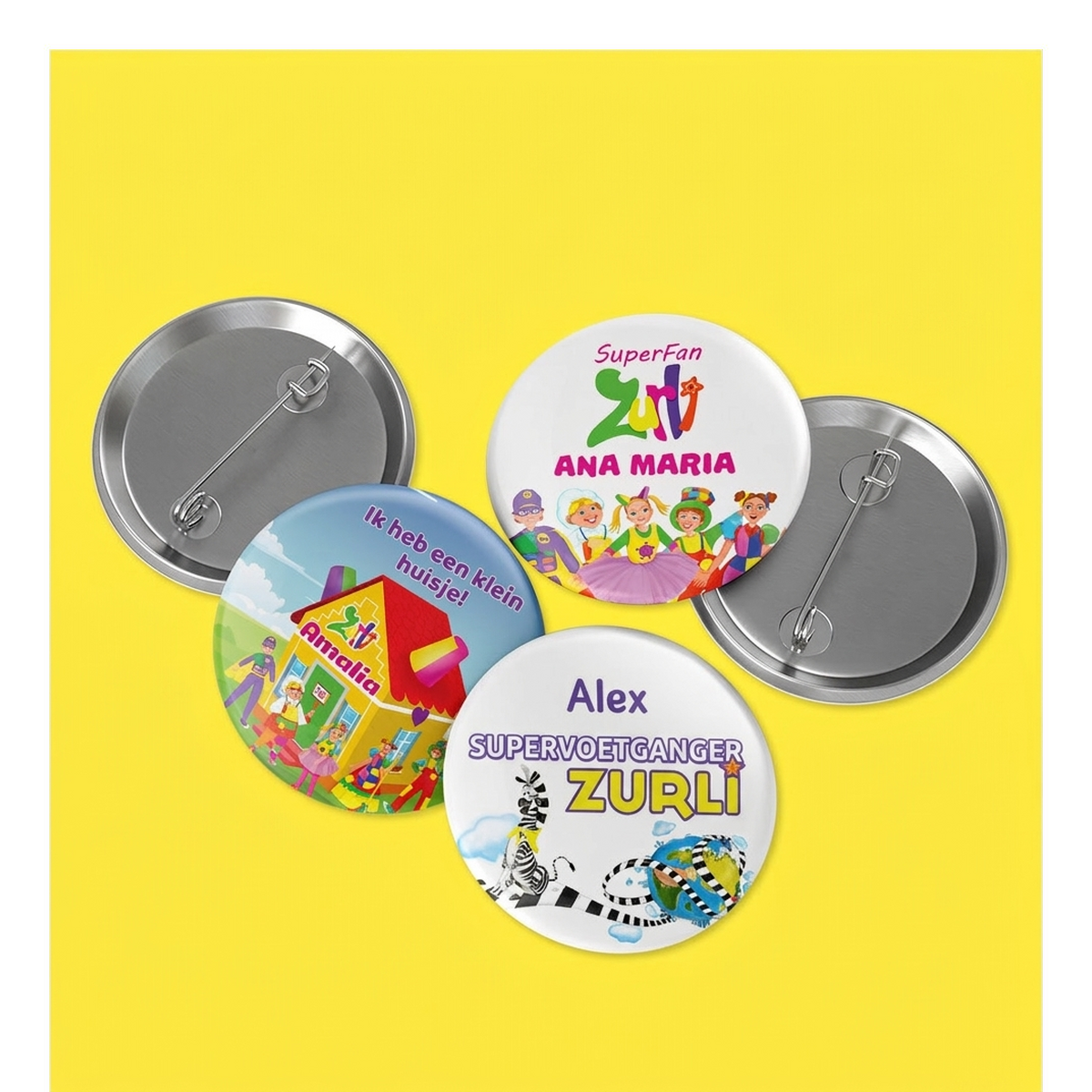 Gepersonaliseerde buttons onder officiële licentie van Gasca Zurli