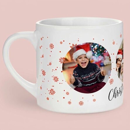 Gepersonaliseerde kinderbeker met 3 foto's - Christmas joy