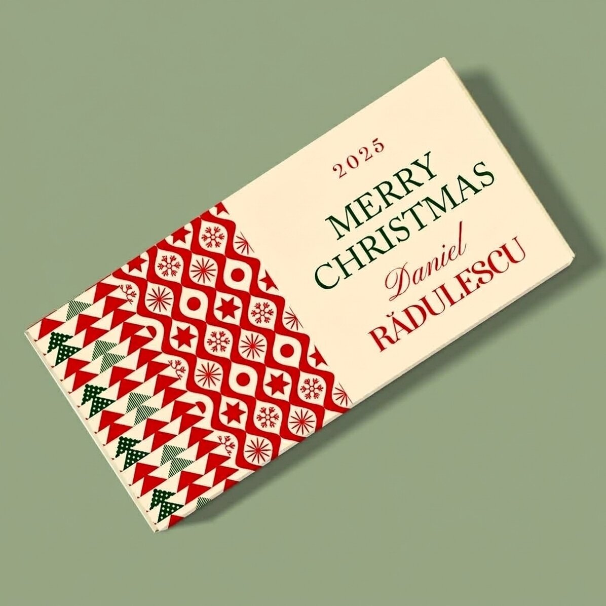 Chocolade met naam en boodschap - Classic Christmas